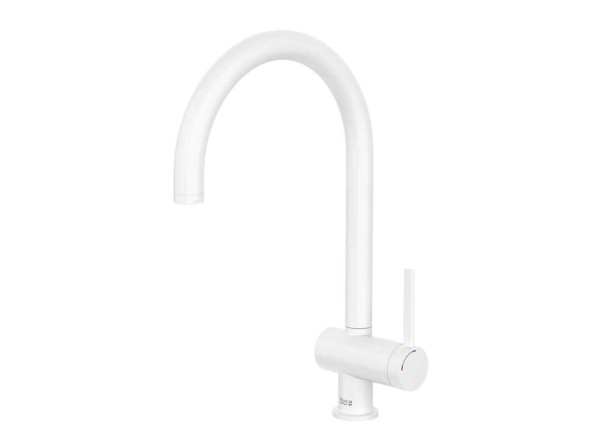 reece Roca Ona Gooseneck Sink Mixer Tap Matte White (5 Star) Lead Free