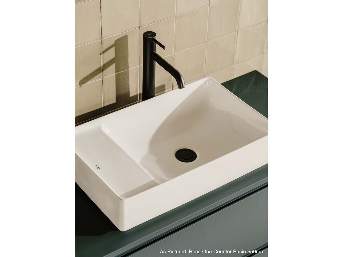 Reece Roca Ona Square Semi Inset Basin 600mm X 400mm No Taphole With Overflow White