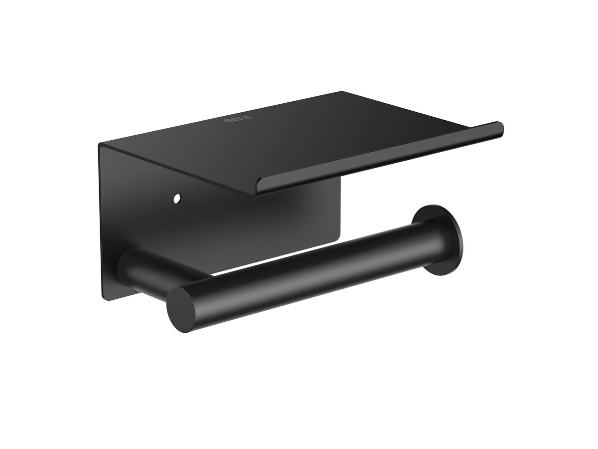 reece Roca Ona Toilet Roll Holder with Cover Matte Black