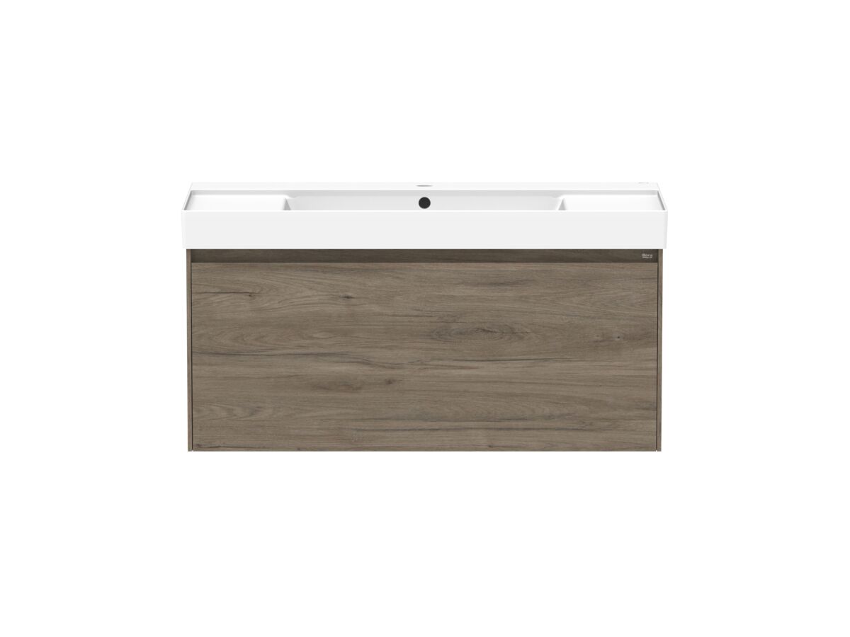 reece Roca Ona Vanity All Drawer Single Centre Bowl 1000mm Dark Elm