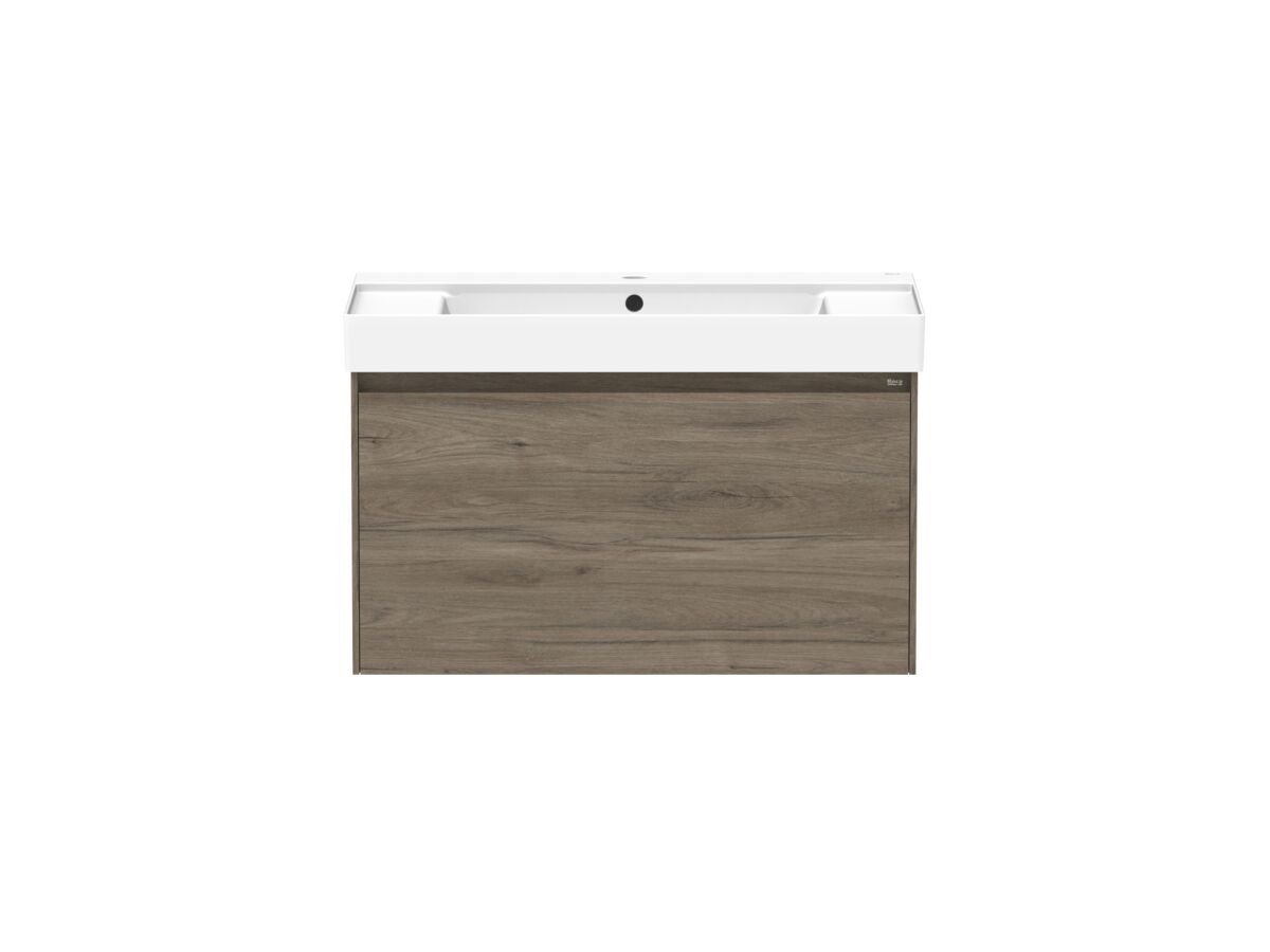 reece Roca Ona Vanity All Drawer Single Centre Bowl 800mm Dark Elm