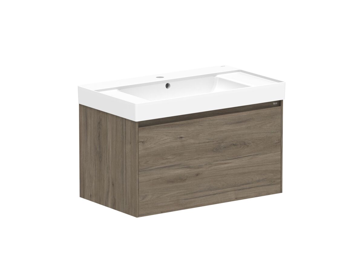 Reece Roca Ona Vanity All Drawer Single Centre Bowl 800mm Dark Elm