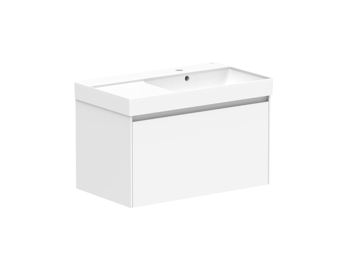 Reece Roca Ona Vanity All Drawer Single Right Hand Bowl 800mm Matte White