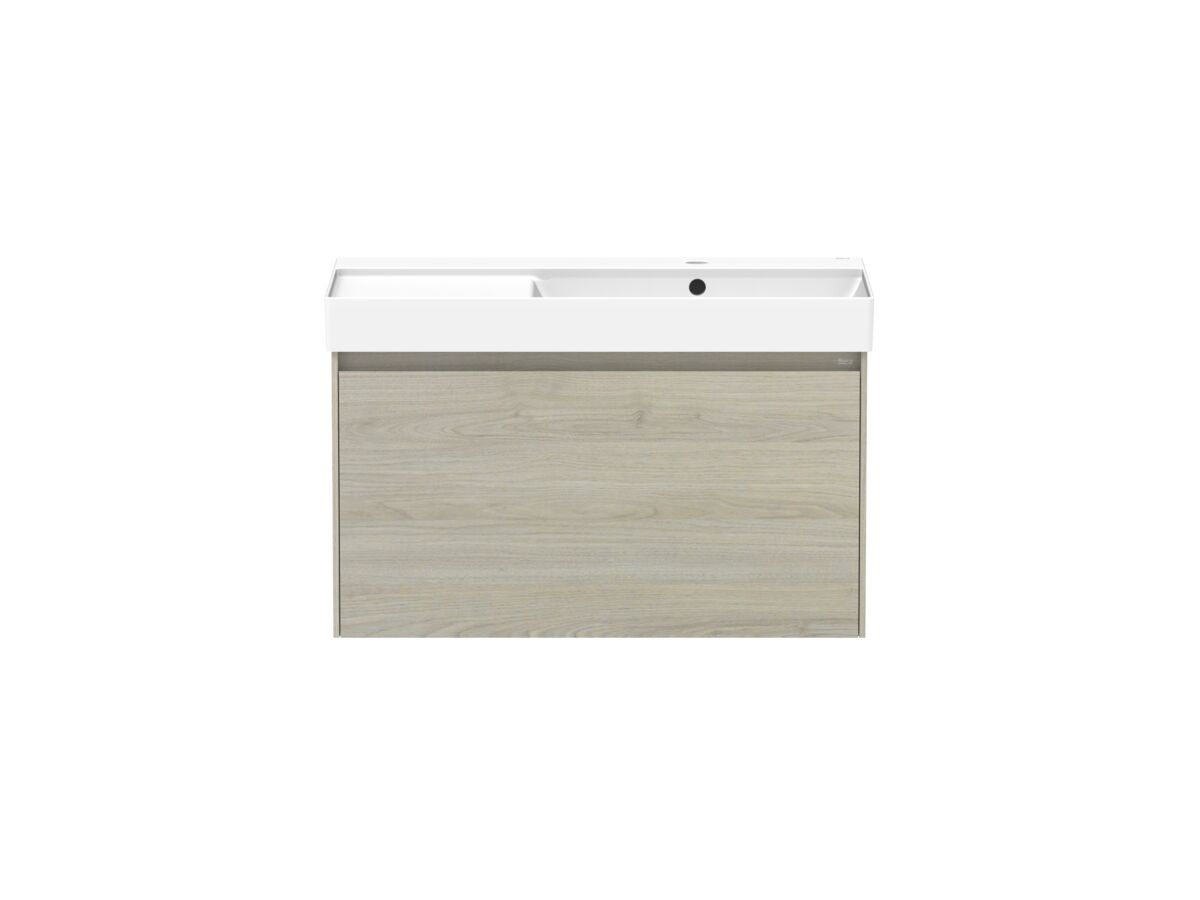 reece Roca Ona Vanity All Drawer Single Right Hand Bowl 800mm Light Oak