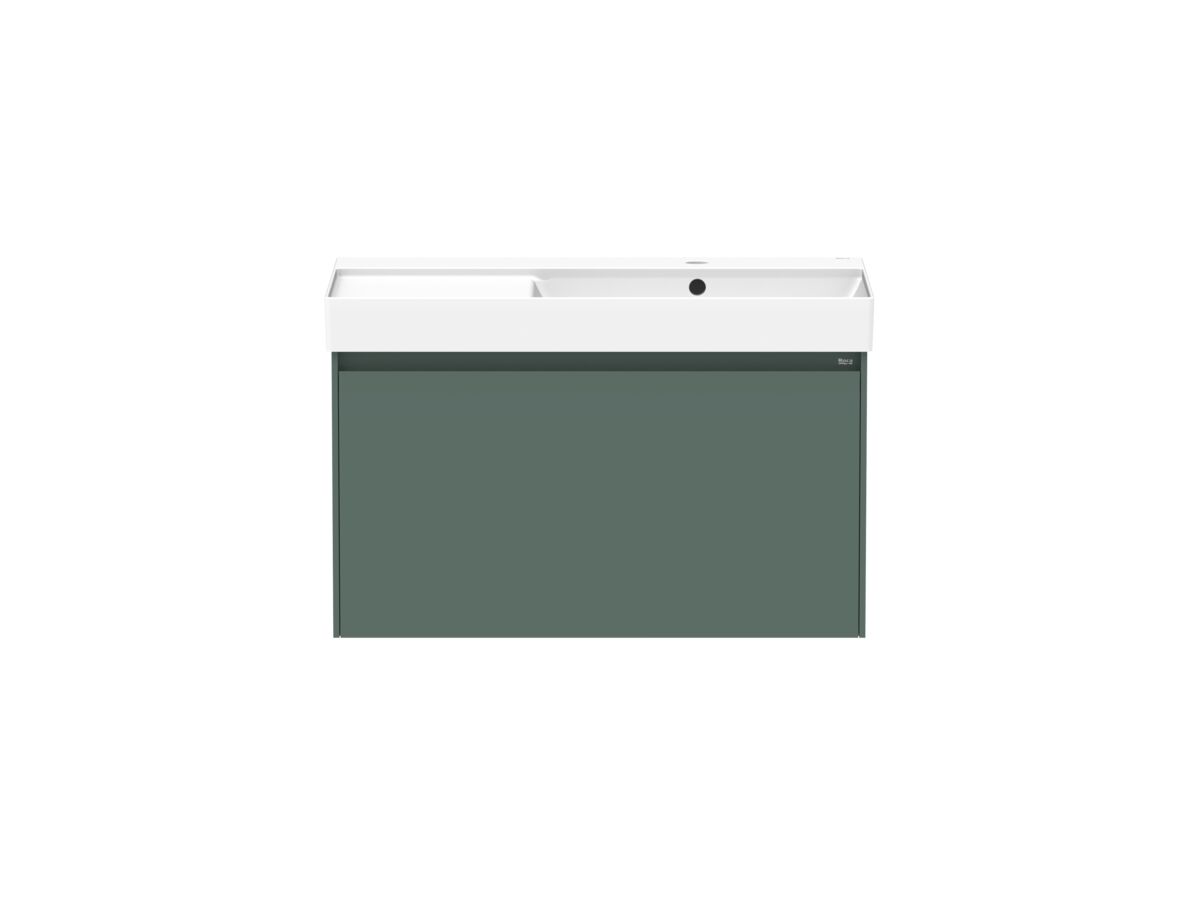 reece Roca Ona Vanity All Drawer Single Right Hand Bowl 800mm Matte Green