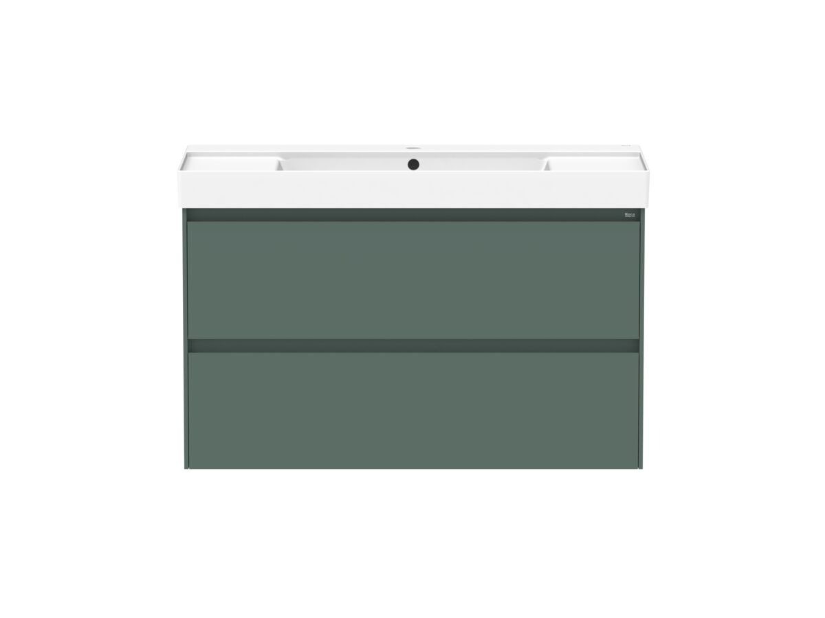 reece Roca Ona Vanity All Drawer Twin Centre Bowl 1000mm Matte Green