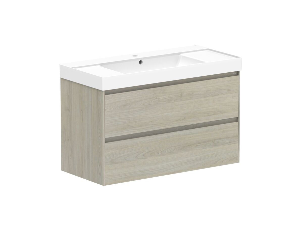 Reece Roca Ona Vanity All Drawer Twin Centre Bowl 1000mm Light Oak