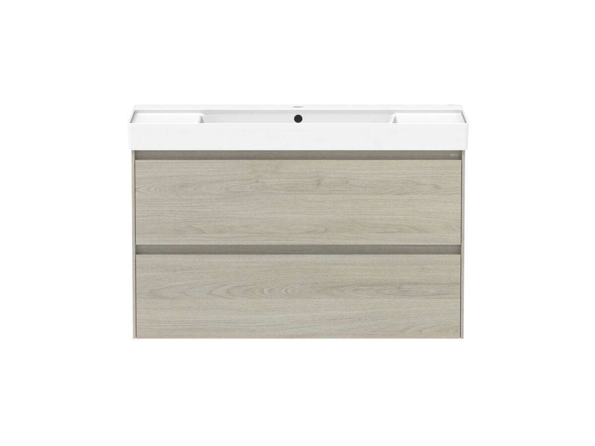 reece Roca Ona Vanity All Drawer Twin Centre Bowl 1000mm Light Oak
