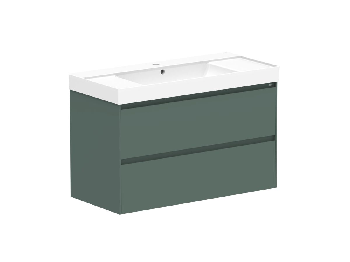 Reece Roca Ona Vanity All Drawer Twin Centre Bowl 1000mm Matte Green