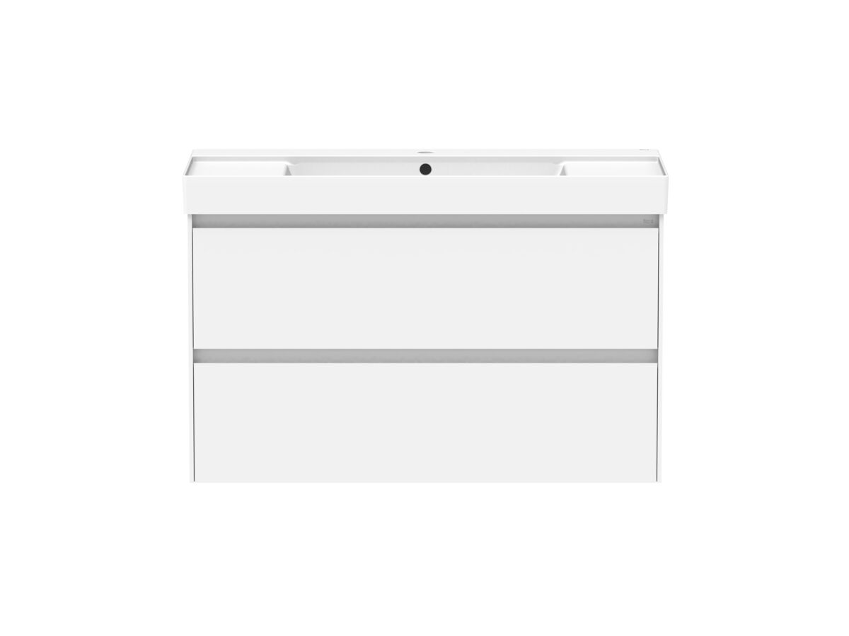 reece Roca Ona Vanity All Drawer Twin Centre Bowl 1000mm Matte White