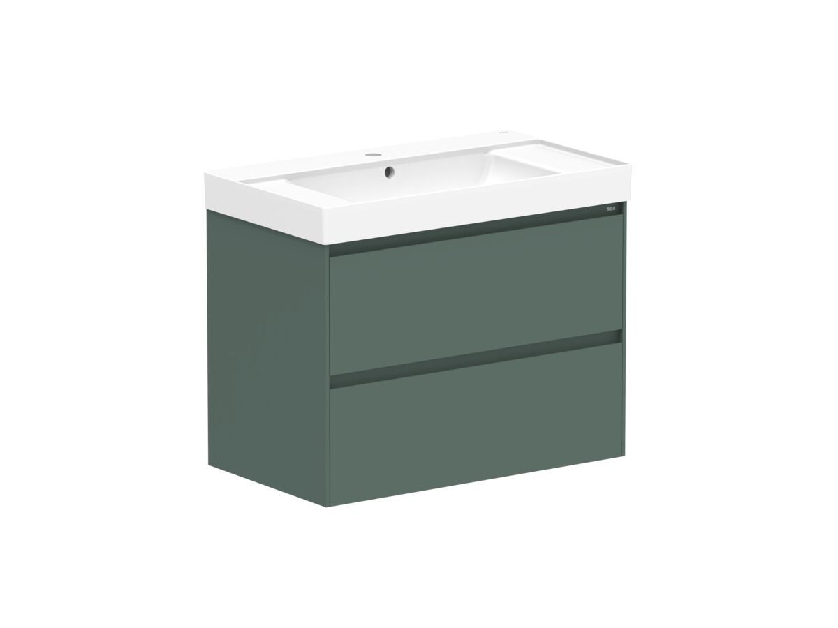 Reece Roca Ona Vanity All Drawer Twin Centre Bowl 800mm Matte Green