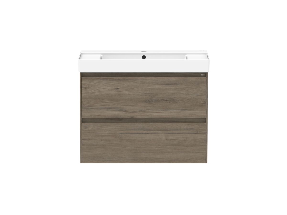 reece Roca Ona Vanity All Drawer Twin Centre Bowl 800mm Dark Elm