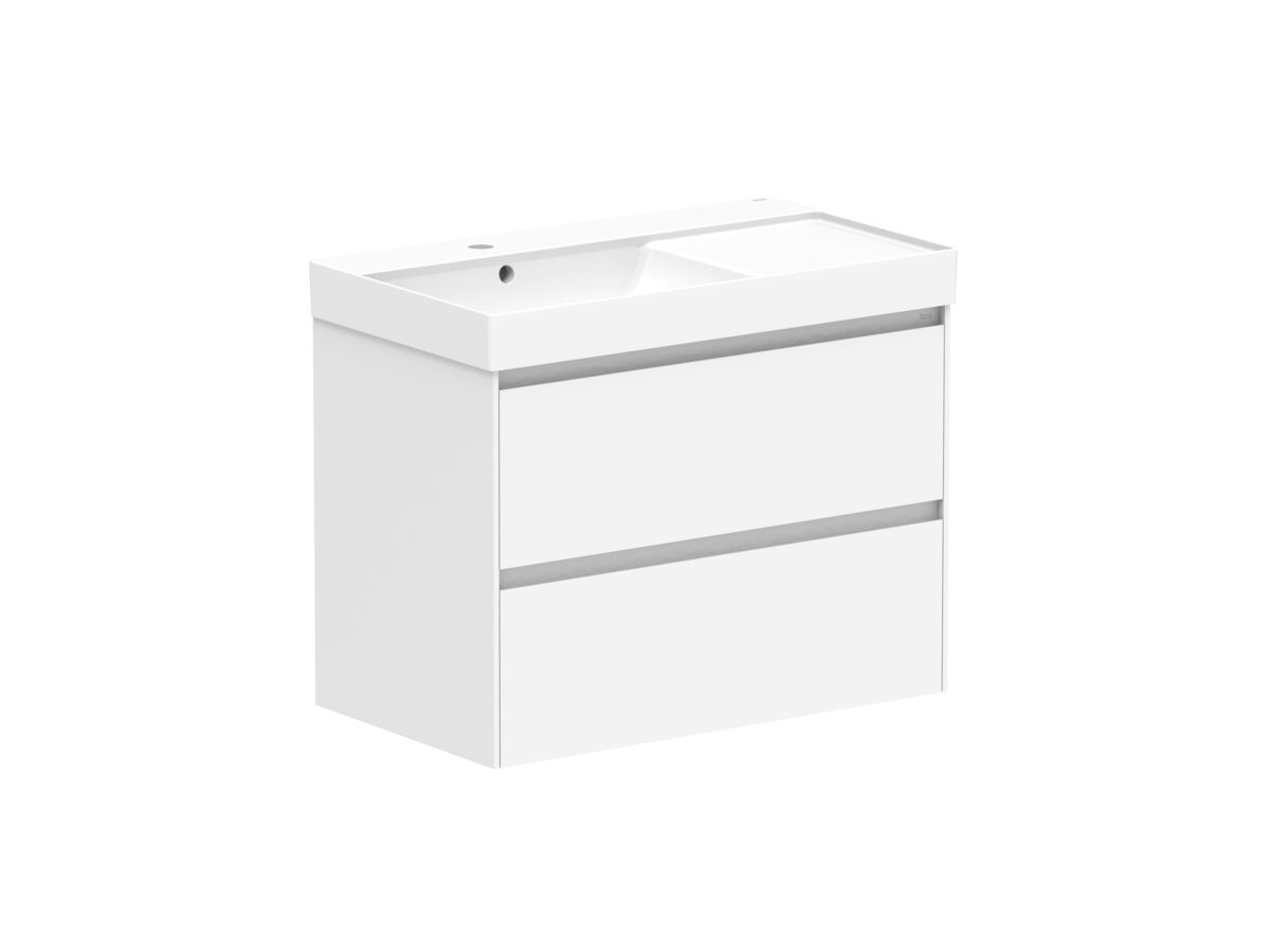 Reece Roca Ona Vanity All Drawer Twin Left Hand Bowl 800mm Matte White