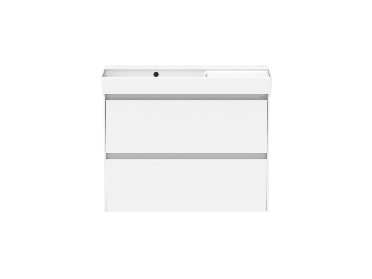 reece Roca Ona Vanity All Drawer Twin Left Hand Bowl 800mm Matte White