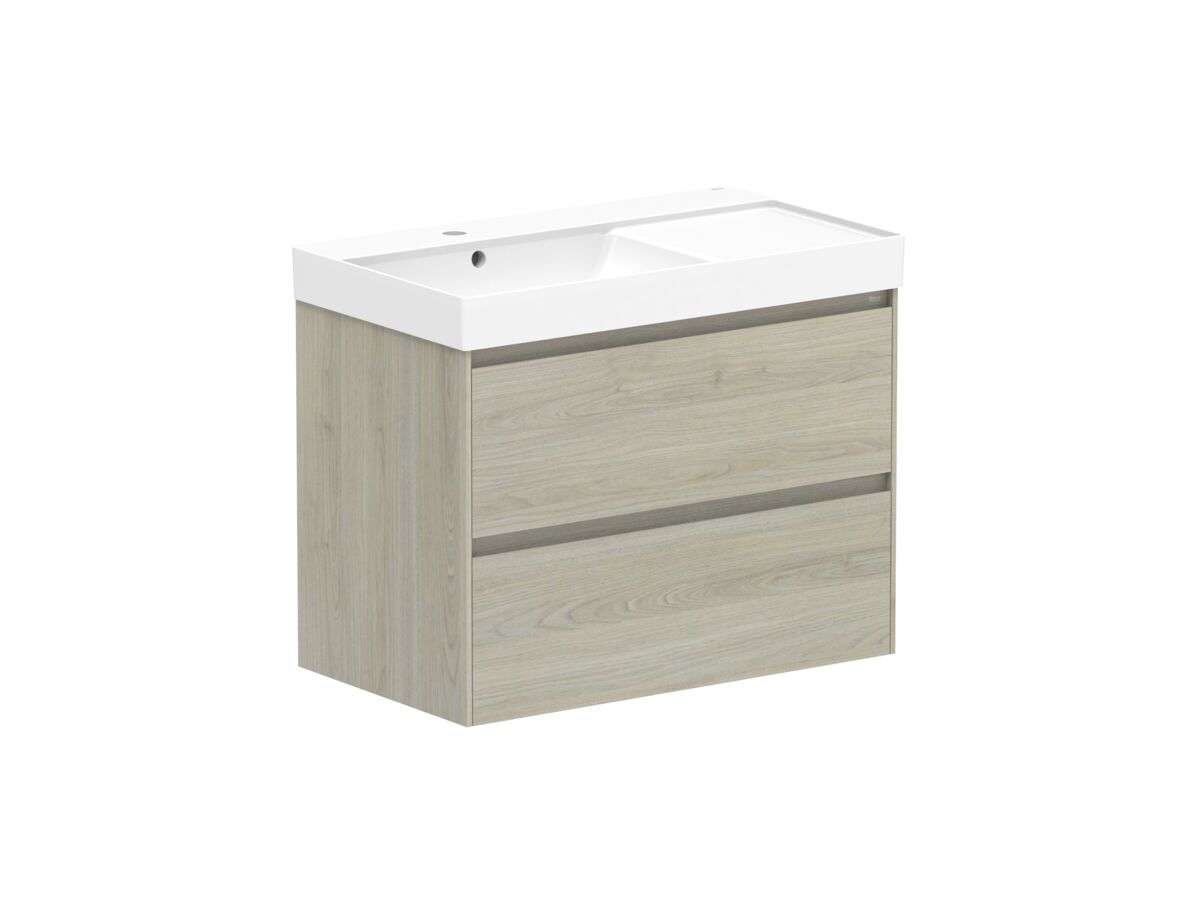 Reece Roca Ona Vanity All Drawer Twin Left Hand Bowl 800mm Light Oak