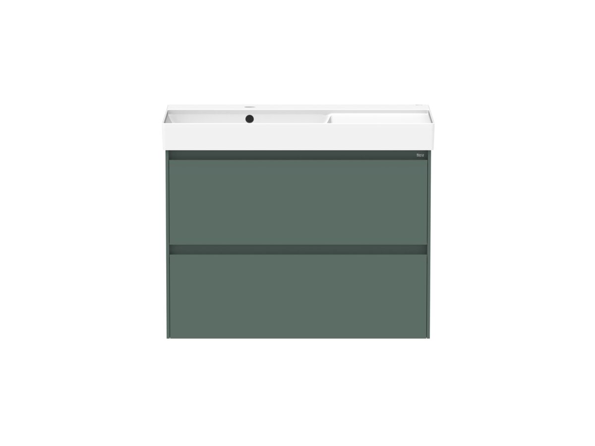 reece Roca Ona Vanity All Drawer Twin Left Hand Bowl 800mm Matte Green