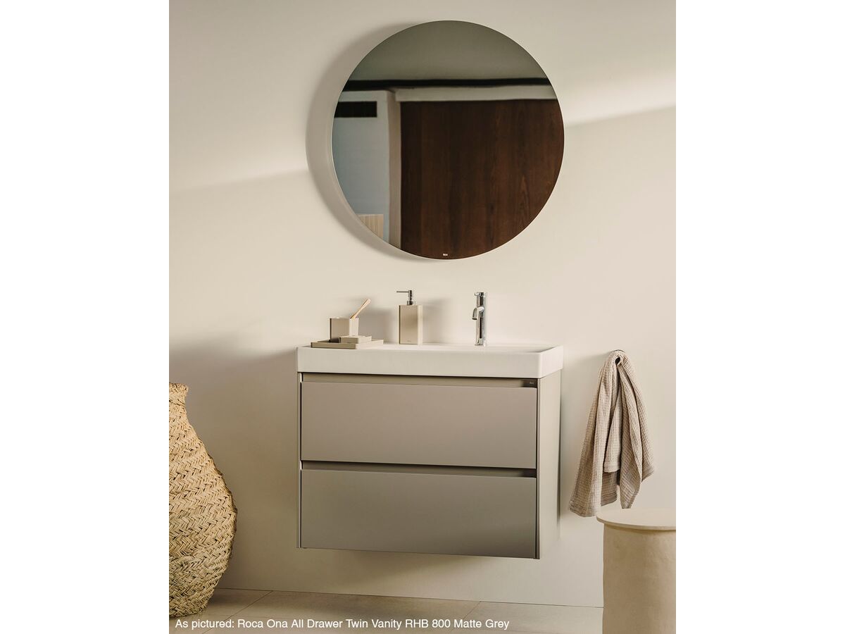Reece Roca Ona Vanity All Drawer Twin Right Hand Bowl 800mm Dark Elm