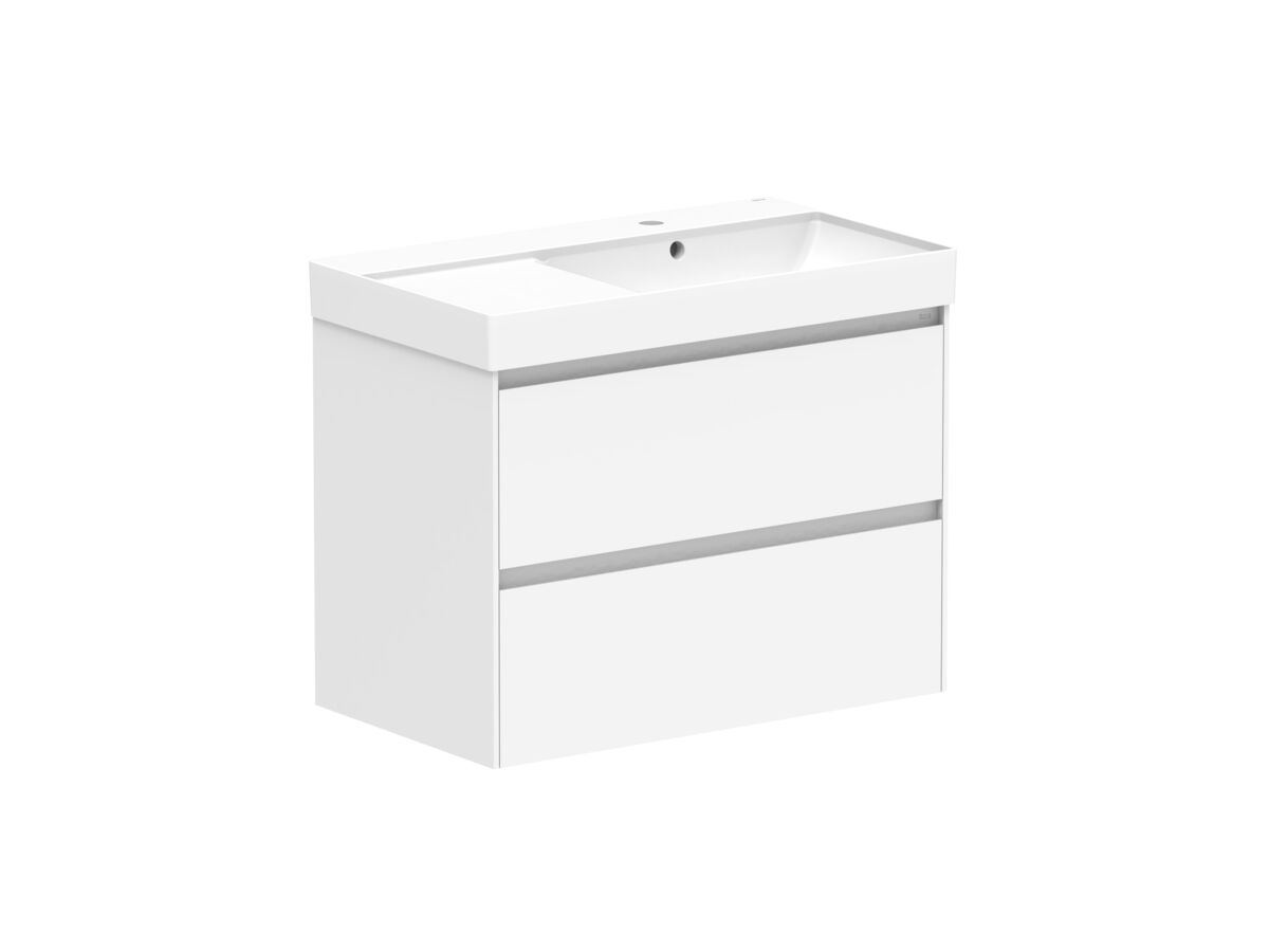 Reece Roca Ona Vanity All Drawer Twin Right Hand Bowl 800mm Matte White