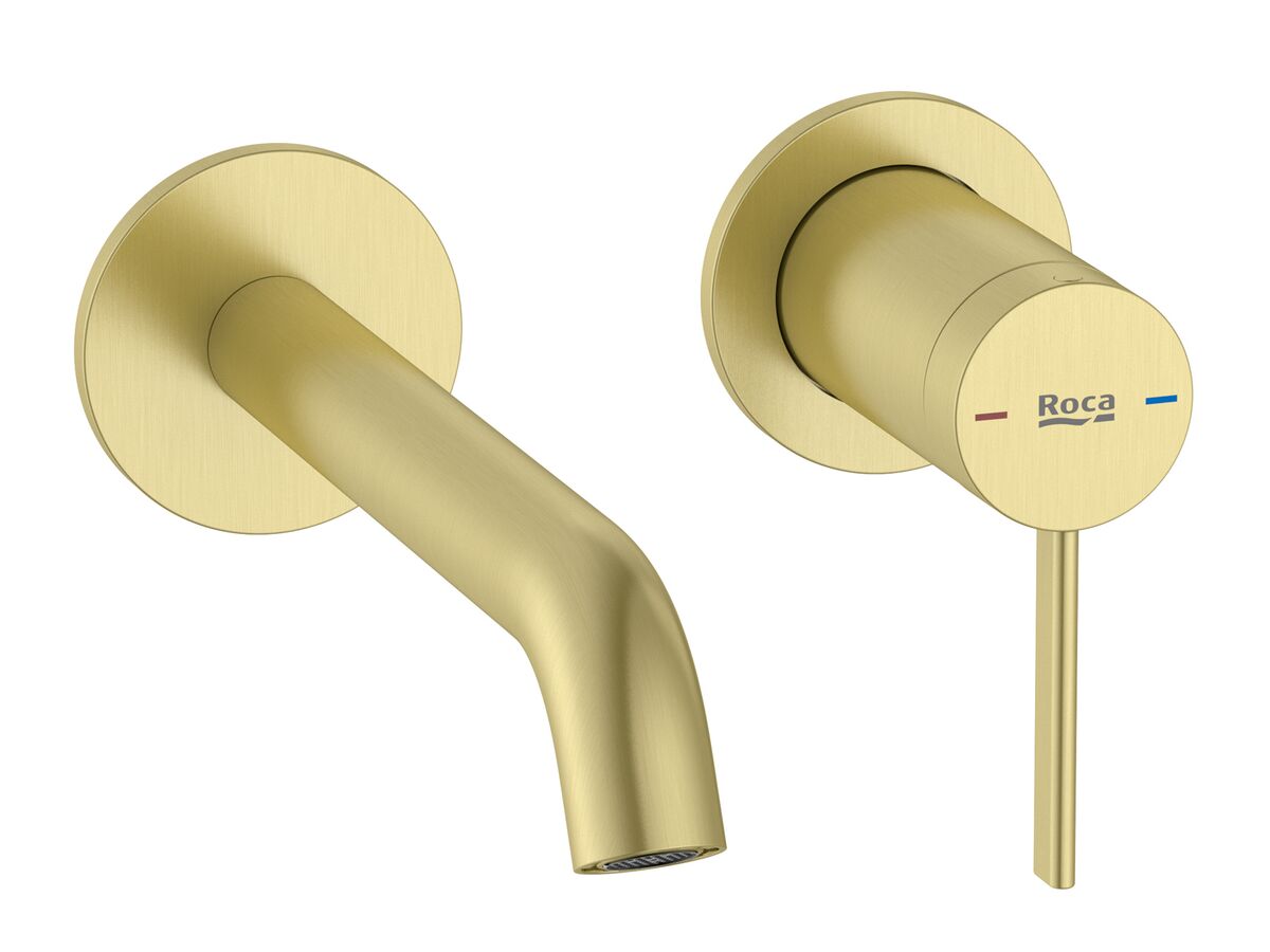 reece Roca Ona Wall Basin/Bath Mixer Tap Set Trimset Brushed Brass (6 Star) Lead Free