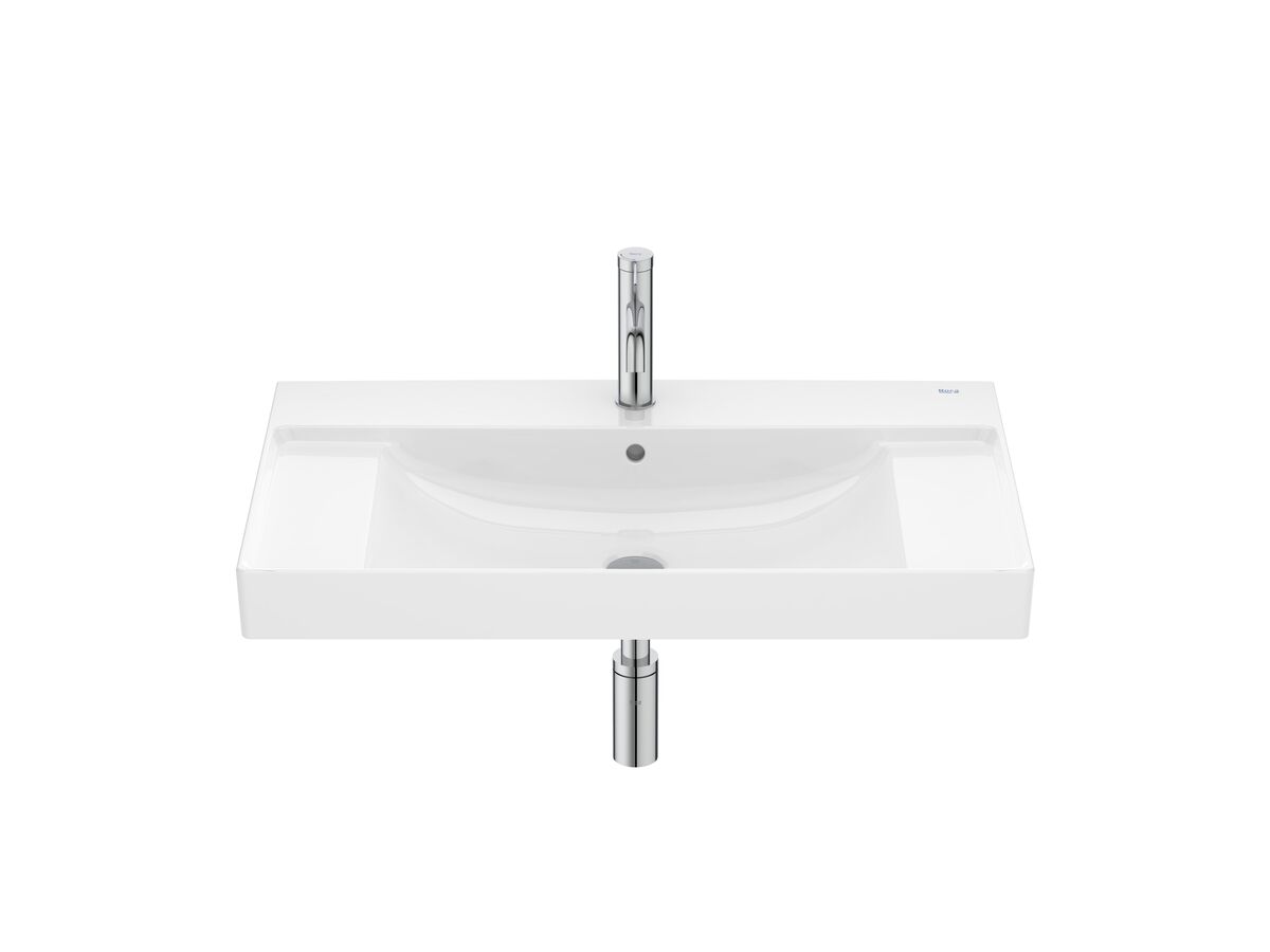 reece Roca Ona Wall Basin with Fixings 800 x 460mm 1 Taphole Center Bowl Overflow White