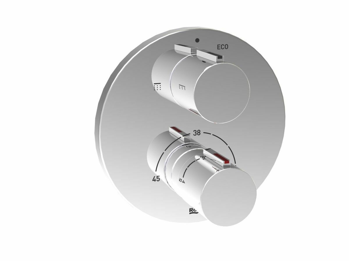 reece Roca T-1000 Concealed Thermostatic Shower Mixer Tap with Diverter Chrome