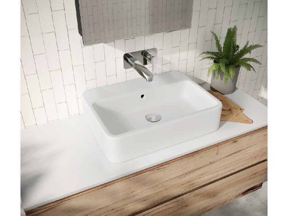 Reece Roca The Gap Counter Basin 550mm X 410mm 1 Taphole With Overflow White