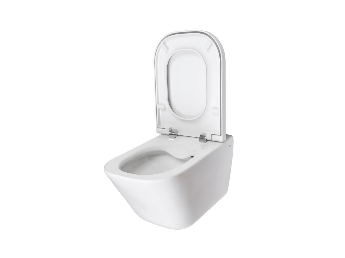 Reece Roca The Gap Rimless Wall Hung Pan Soft Close Quick Release Toilet Set White (4 Star)