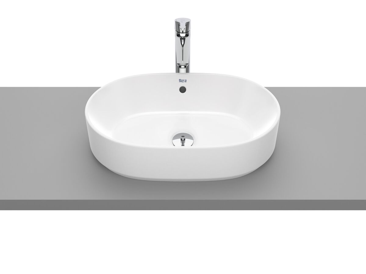 reece Roca The Gap Round Above Counter Basin 550mm x 390mm with Overflow White