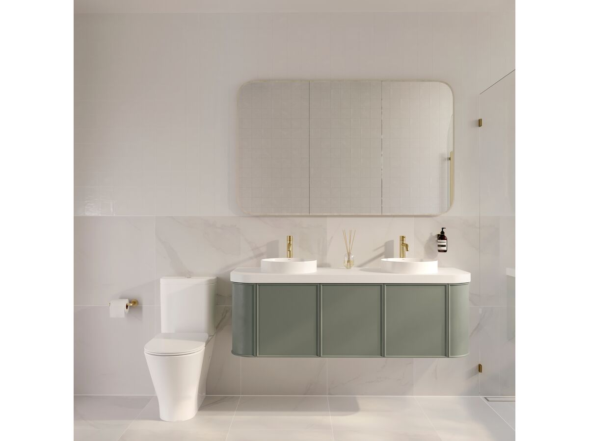 Reece Roca The Gap Round Close Coupled Back To Wall Rimless Overheight Back Inlet Toilet Suite With Soft Close Quick Release Thin Seat White (4 Star)