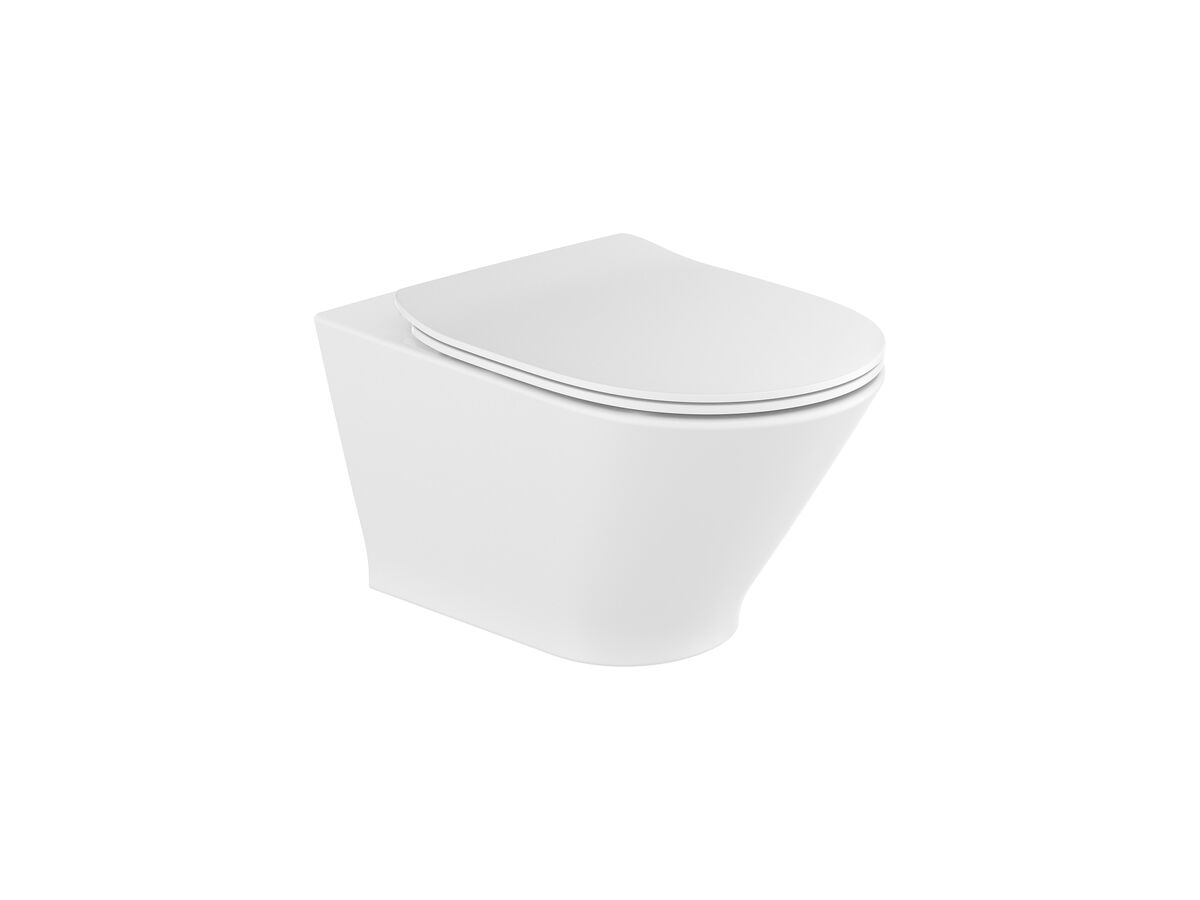reece Roca The Gap Round Wall Hung Rimless Pan with Soft Close Quick Release Thin Seat White (4 Star)