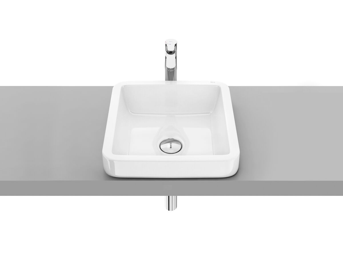 reece Roca The Gap Semi Inset Basin 400mm x 400mm No Taphole White reece Roca The Gap Semi Inset Basin 400mm x 400mm No Taphole White
