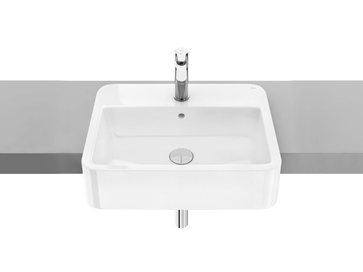reece Roca The Gap Semi Recessed Basin 550mm x 410mm 1 Taphole White
