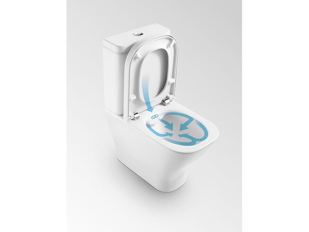 Reece Roca The Gap Square Close Coupled Back To Wall Back Inlet Soft Close Quick Release Toilet Seat