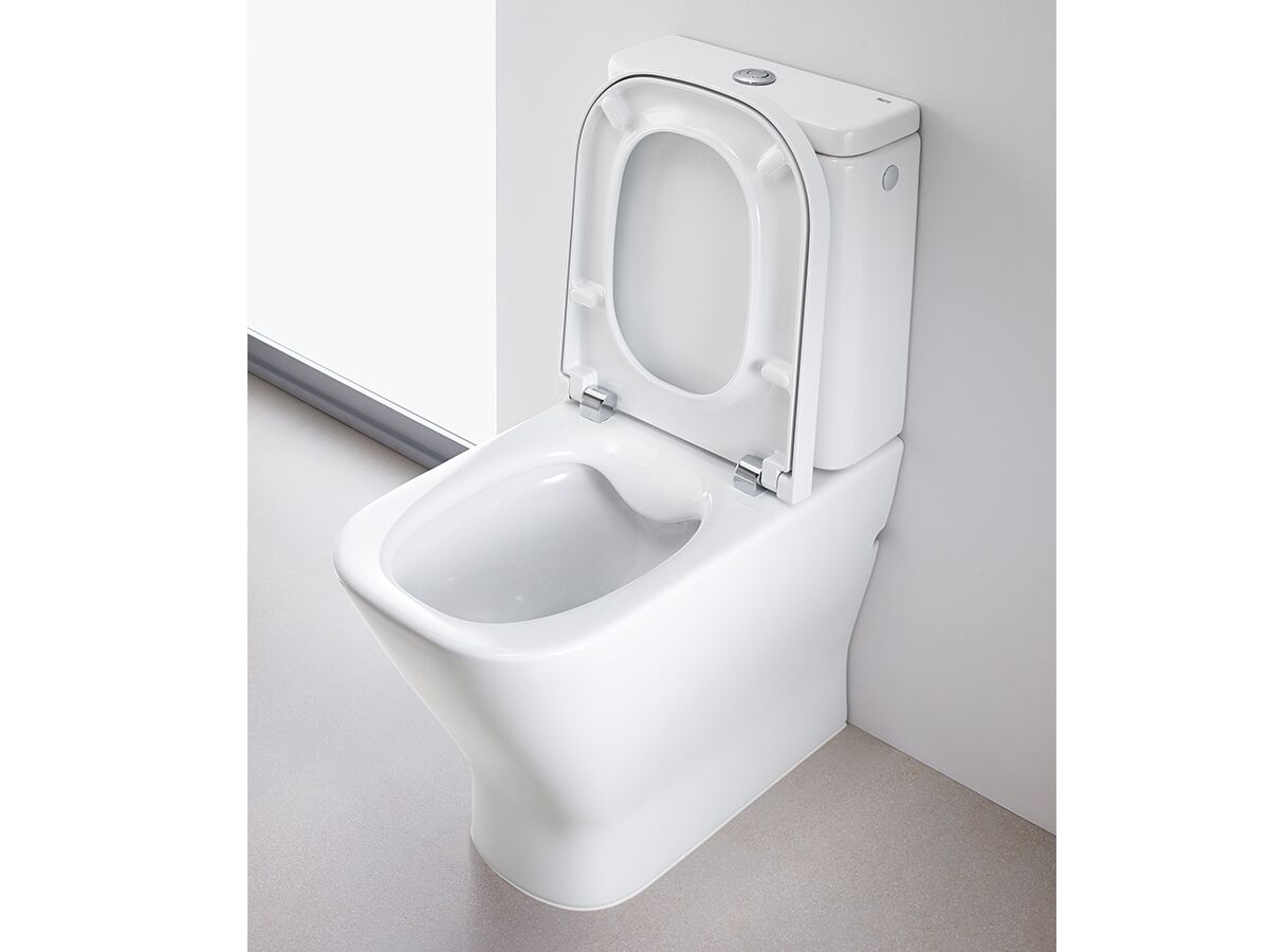 Reece Roca The Gap Square Close Coupled Back To Wall Bottom Inlet Soft Close Quick Release Toilet Seat