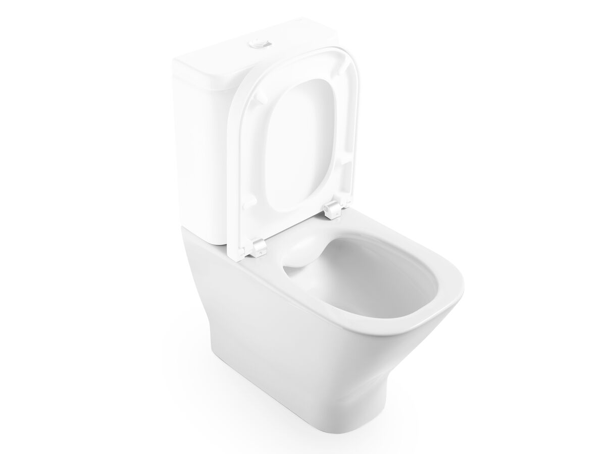 reece Roca The Gap Square Close Coupled Back to Wall Bottom Inlet Pan Only White (4 Star)