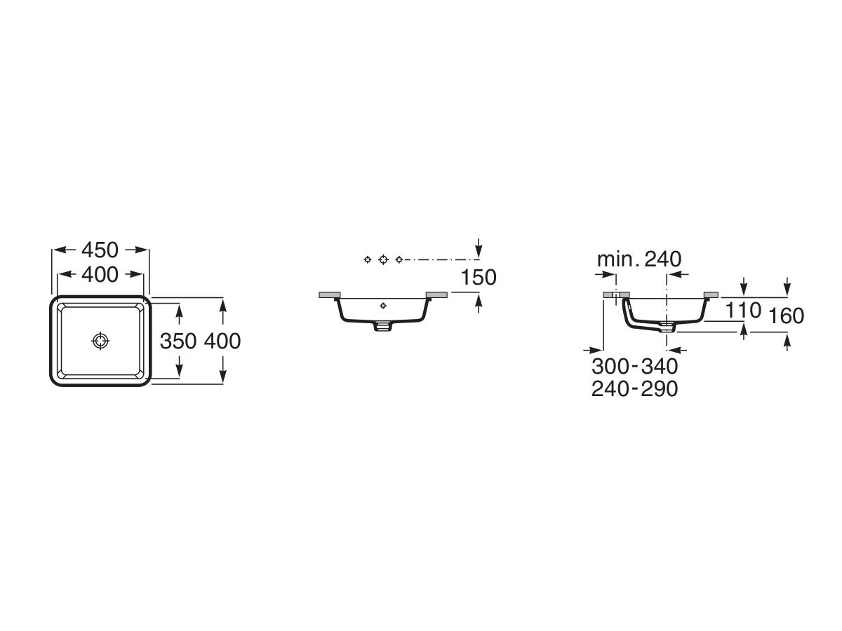 Reece Roca The Gap Under Counter Basin 400 X 350mm With Overflow