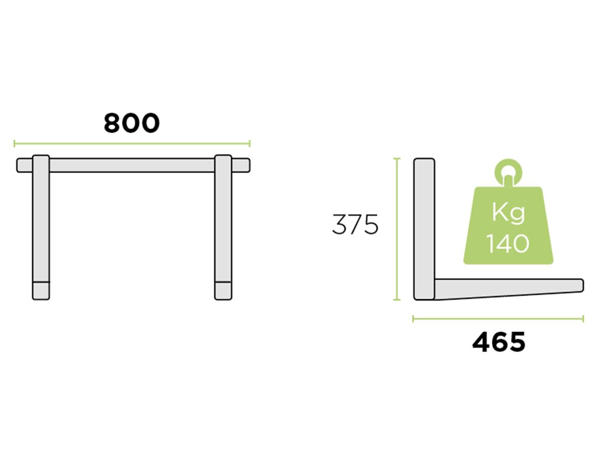 Reece Rodigas Air Conditioner Wall Bracket Powder Coated 304 Stainless Steel 140Kg 465mm