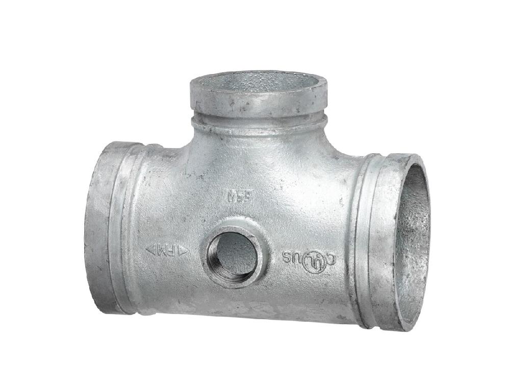 reece Roll Groove Reducing Tee (Galvanised) with 25mm BSP 100mm x 80mm