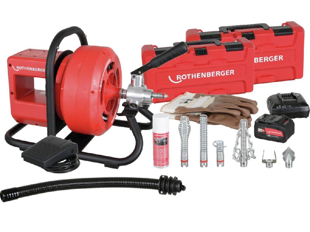 reece Rothenberger Battery Rodrum CL Drain Cleaner Set