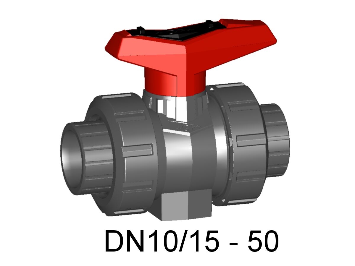 reece Schedule 80 PVC-U Double Union Ball Valve (Plain Female x Plain Female) FKM Seal 80mm