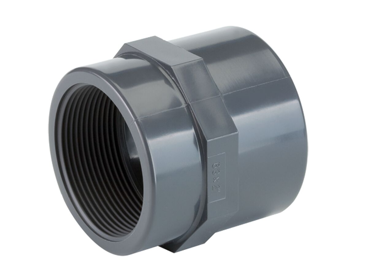 reece Schedule 80 PVC-U Faucet Socket 100mm Plain Female x 100mm BSP Female Parallel
