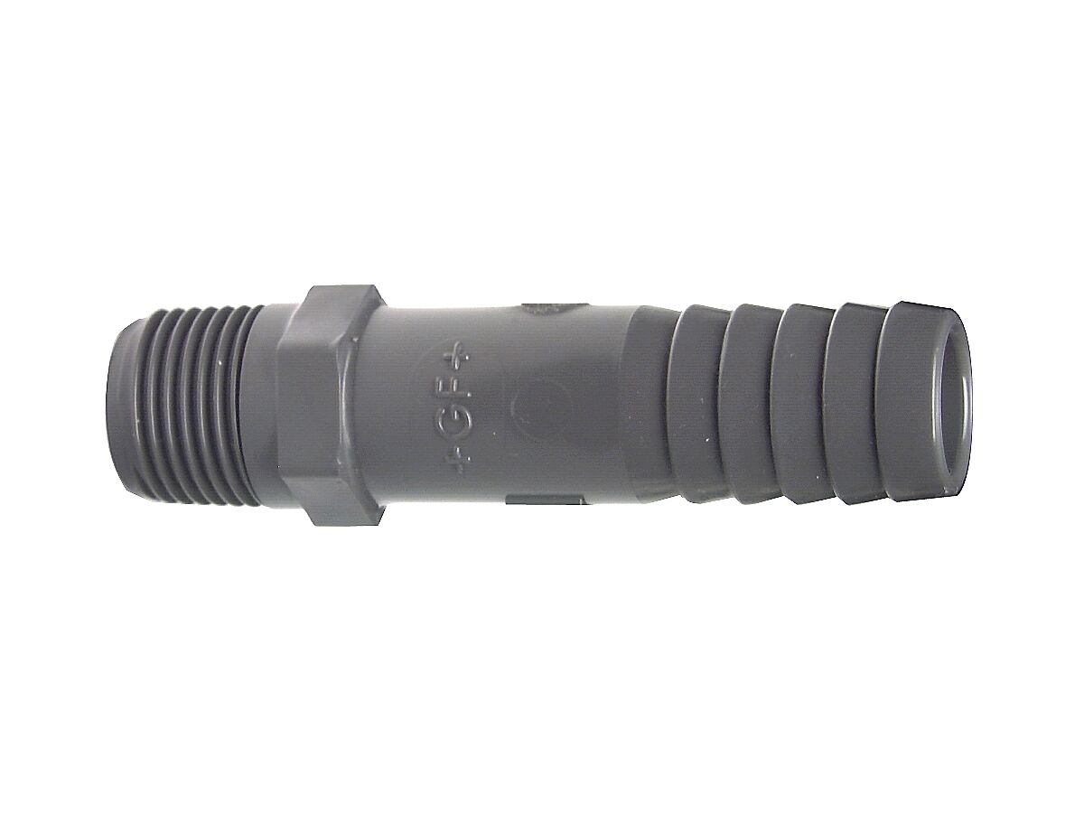 reece Schedule 80 PVC-U Threaded Hose Barb 15mm BSP Male Tapered x 20mm Hose