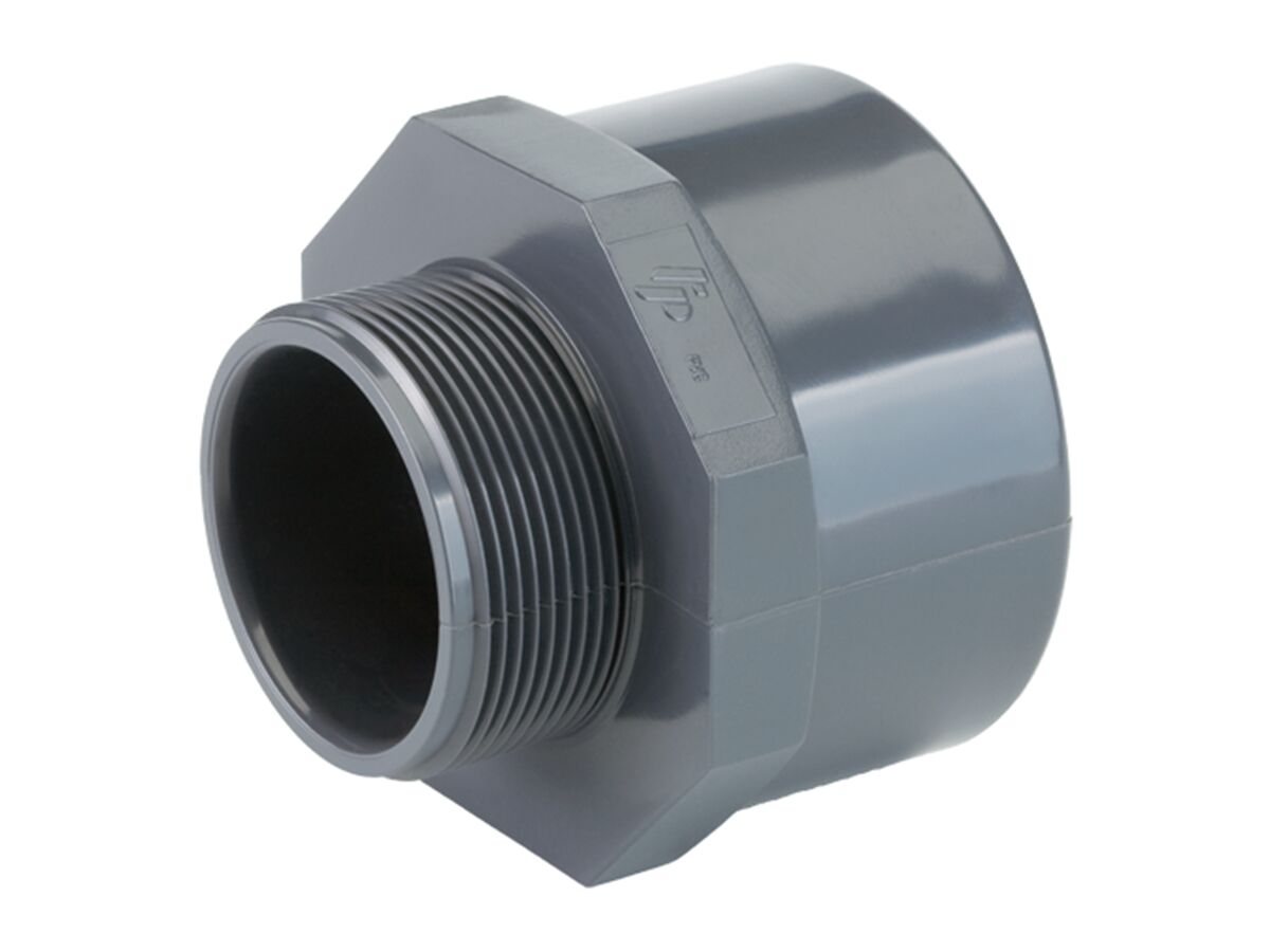 reece Schedule 80 PVC-U Valve Socket 80mm Plain Female x 80mm BSP Male Tapered