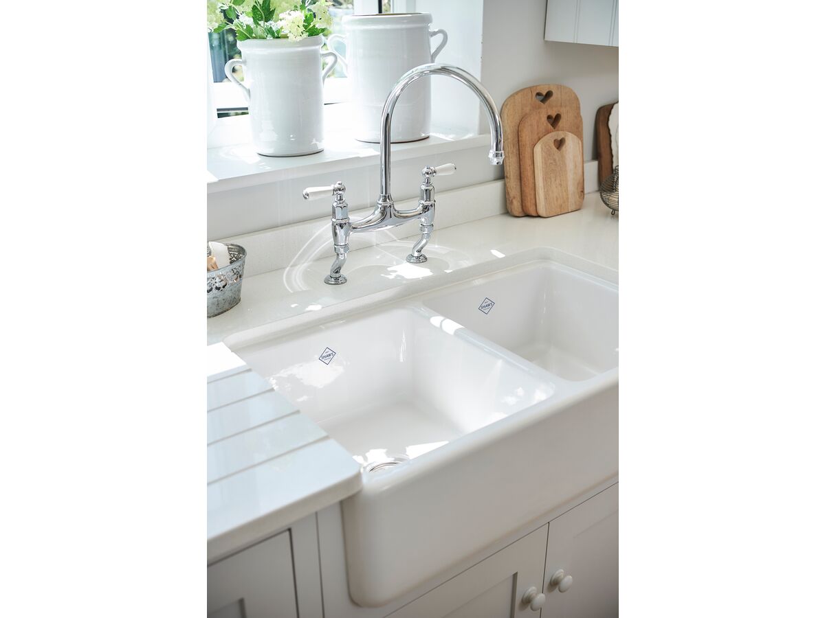 Reece Shaws Lancaster Double Bowl 800mm Fireclay Butler Sink