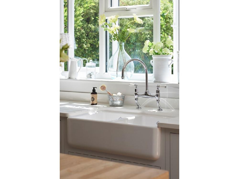 Reece Shaws Lancaster Double Bowl 800mm Fireclay Butler Sink