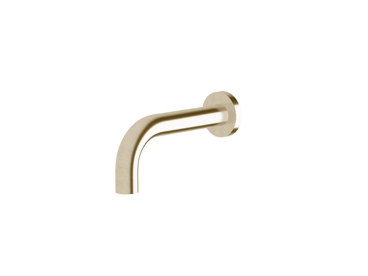reece Sussex Scala 25mm Curved Bath Outlet 160mm LUX PVD Brushed Platinum Gold