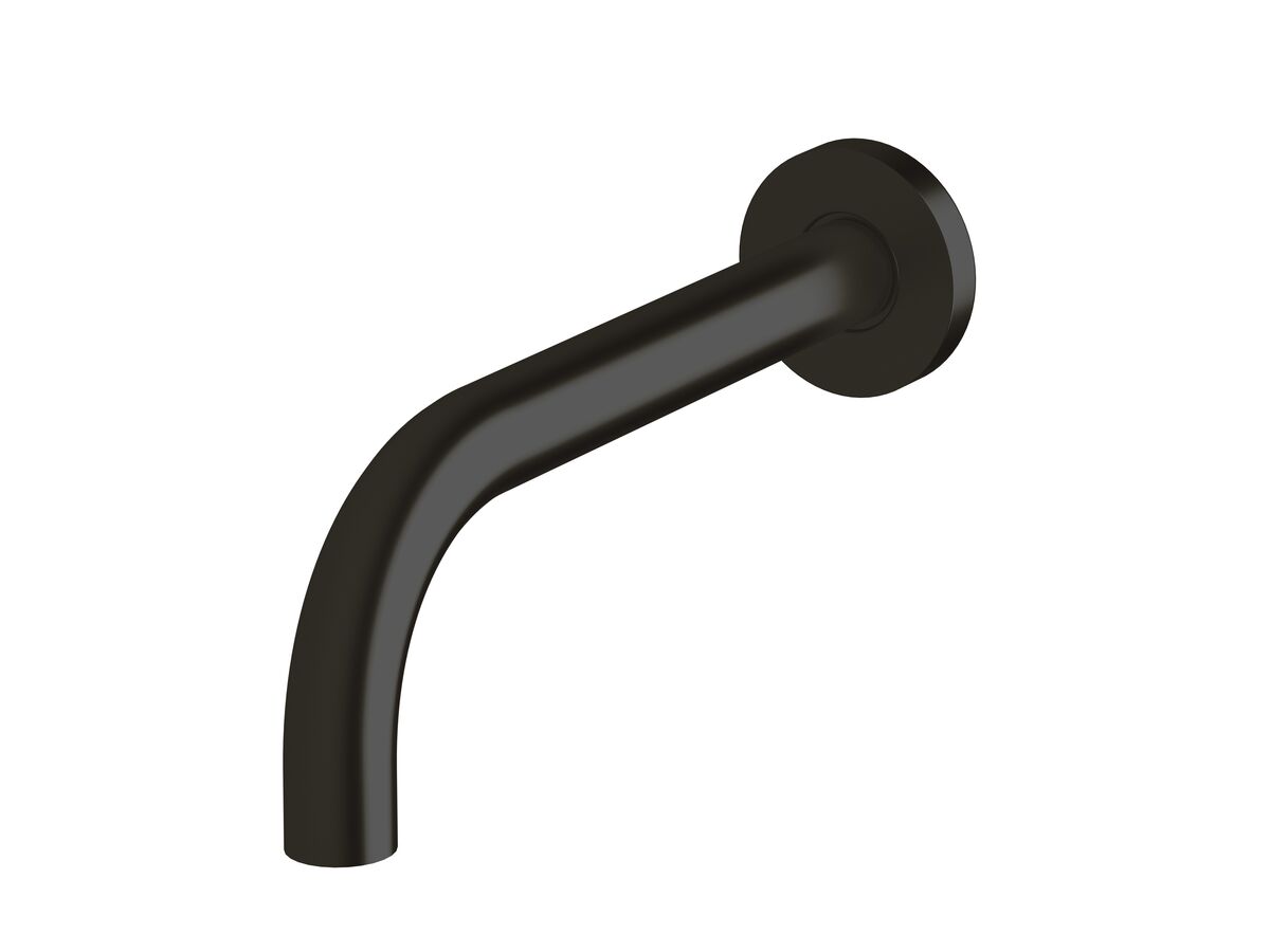 reece Sussex Scala 25mm Curved Bath Outlet 200mm LUX PVD Matte Opium Black