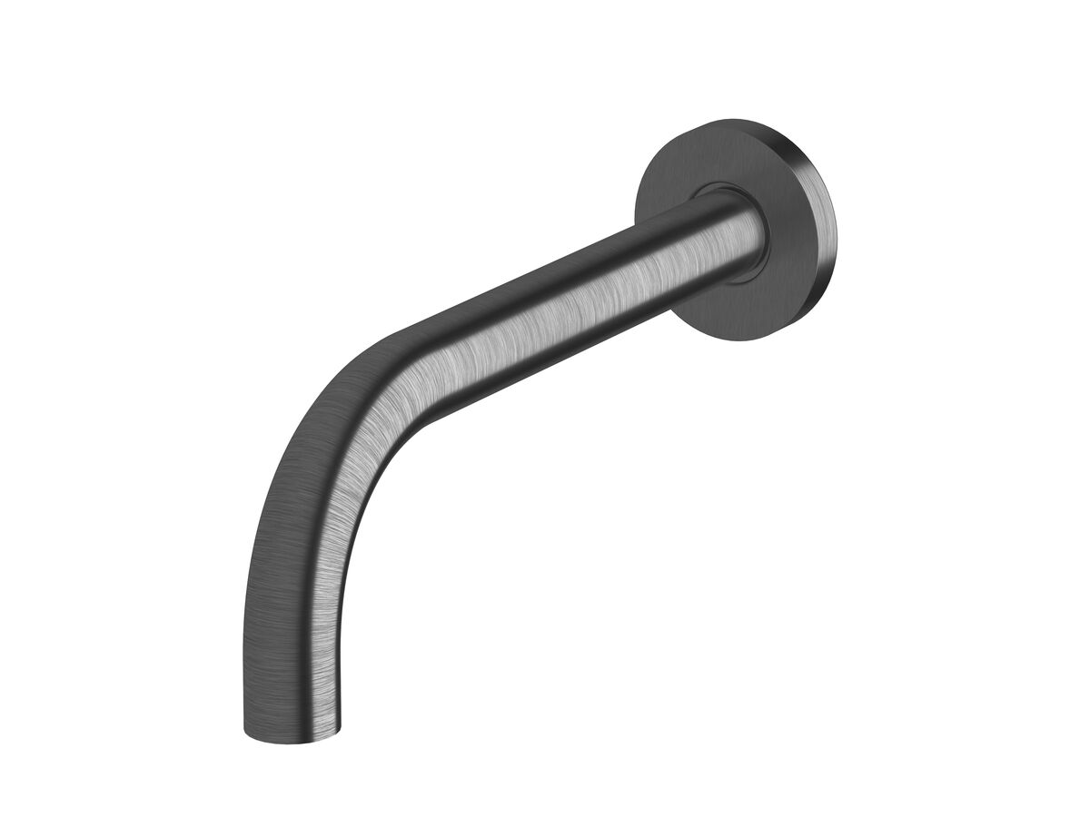 reece Sussex Scala 25mm Curved Bath Outlet 200mm LUX PVD Brushed Smoked Gunmetal