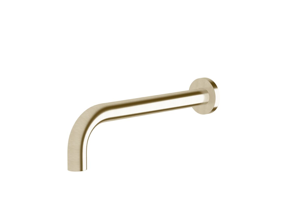 reece Sussex Scala 25mm Curved Bath Outlet 250mm LUX PVD Brushed Platinum Gold