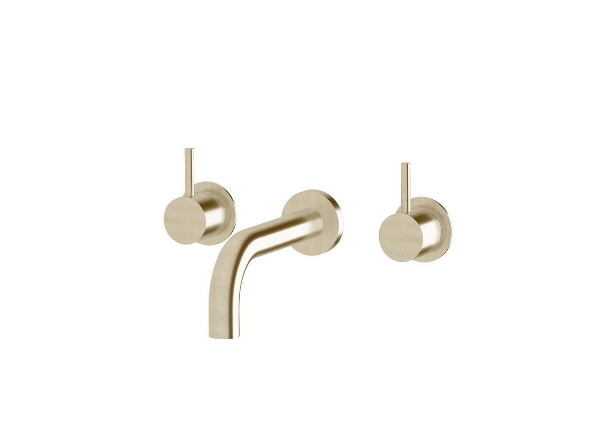 reece Sussex Scala 25mm Wall Basin Set Curved 160mm LUX PVD Brushed Platinum Gold (6 Star)